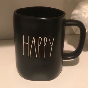 Rae Dunn Happy Black Mug